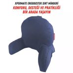 Xpermate Kolçaklı Okuma Yastığı Sırt Minderi Tv İzleme Yastığı Bel Destek Ergonomik Fermuarlı Yastık Lacivert
