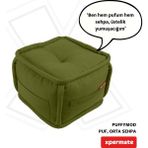 Xpermate Puffymod Dekoratif Kare Puf Orta Sehpa Ayak Uzatma Puf 40 x 32 cm Yeşil - 40 x 40 cm