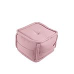 XPERMATE PuffyMod Dekoratif Kare Puf Orta Sehpa Ayak Uzatma Puf 40x40 cm (Pembe)
