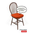 XPERMATE Sandalye Minderi 42x42 cm Fermuarlı Bağcıklı Yıkanabilir Bahçe Balkon Oval Su Yağ İtici Kremit