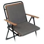 Xpermate Sandalye Minderi Su İtici Kumaş 40X40 Cm Sünger Sırtlıklı Sandalye Minderi Bağcıklı Antras