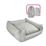 Xpermate Siesta Kedi Yatağı Ve Köpek Yatağı,Yedek Kılıflı,Fermuarlı 55x60x23 Gri (Gri Puantiyeli)