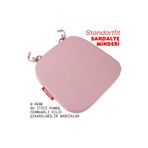 XPERMATE StandartFit Oval Sandalye Minderi Fermuarlı Yıkanabilir Kılıf Bağcıklı Su ve Yağ İtici 42x42x5 Pembe