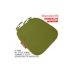 XPERMATE StandartFit Oval Sandalye Minderi Fermuarlı Yıkanabilir Kılıf Bağcıklı Su ve Yağ İtici 42x42x5 Yeşil