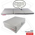 Xpermate Tek Kişilik Katlanır Sünger Yatak Taşınabilir Yer Yatağı Misafir Kamp Yatağı Minderi Yıkanabilir 70x180x6 cm - 70 x 180 x 6 cm