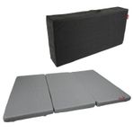 XPERMATE Tek Kişilik Katlanır Yatak, Portatif Yatak, Katlanır Sünger Yatak, Katlanabilir Yatak, Misafir Yatağı, Katlanır Yer Yatağı (Gri, 120x180x8)