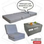 Xpermate Ultra Kalın Katlanır Sünger Yatak, Yer Yatağı, Katlanır Yer Minderi, Katlanır Yatak, Misafir Yatağı 80x180x14, Gri Puantiyeli - 80 x 180 x 14 cm