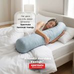 Xpermate Uzun Sarılma Yastığı Bacak Arası Diz Arası Yan Yatış Uyku Destek Silindir Yastık 150x20 cm - Gri - 150 x 50 x 20 cm