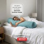 Xpermate Uzun Sarılma Yastığı Bacak Arası Diz Arası Yan Yatış Uyku Destek Silindir Yastık 150x20 cm - Mavi - 150 x 50 x 20 cm