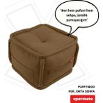 Xpermate x permate Puffymod Dekoratif Kare Puf Orta Sehpa Ayak Uzatma Puf 40 x 32 cm Kahverengi - 40 x 40 cm