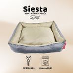 Xpermate Yuvi Büyük Irk Köpek Yatağı 80x100x28 Büyük Boy Köpek Yatağı ,Fermuarlı Antrasit Bej
