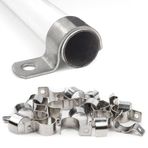 XPEX 10 Adet Kablo Kelepçesi Metal Boru Kelepçesi 21 mm Paslanmaz Çelik Boru Sabitleyici Tek Delik U Boru Kelepçesi Sabitleme Kelepçesi Ø 21 mm Kablo Sıva Altı Su Boruları Kurulum için, B, A
