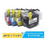 Xplus Brother LC472XL 4 Renk Yüksek Kapasiteli Muadil Kartuş Seti Siyah 3000 Sayfa Renkliler 1500 Sayfa