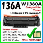 Xplus Hp Laserjet Mfp M236SDN 136A W1360A Chipsiz Siyah Ithal Muadil Toner 1.150 Sayfa - 0,35 - 1,10 kg