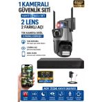 Xpro 1 Kamera 2 Lens Kablosuz Wifi Güvenlik Kamerası Seti Nvr Kayıt Cihazı Gece Görüşlü Ip Kamera