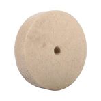 XQAQX Parlatma Parlatma Çarkı, Taşlama Çarkı, 1 Adet 100 x 25 mm 4 inç Bej Parlatma Parlatma Taşlama Yuvarlak Tekerlek Yünü Yumuşak Keçe Parlatıcı Disk Pedi