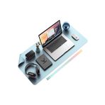 Xrades Deri Mousepad Laptop Bilgisayar Için Geniş Gaming Masa Matı Deri Mouse Pad 80x40 Cm Açık Mavi