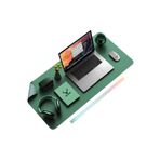 Xrades Deri Mousepad Laptop Bilgisayar Için Geniş Masa Matı Deri Mouse Pad 80x40 Cm Koyu Yeşil