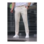 Xram ERKEK RAHAT ESNEK KUMAŞ LASTİKLİ JOGER PANTOLON BEJ RENGİ SLIM-FİT