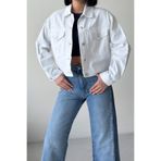 XRAY JEANS Kadın Jeans Oversize Cepli Kısa Beyaz Kot Ceket