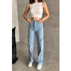 XRAY JEANS Kadın Palazzo Buz Mavi Kot Kargo Cepli Pantolon