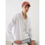 Xsıde Beyaz Regular Fit Müslin Kırışıklı Erkek Gömlek