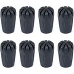 Xspring Baston Uçları, 8 Parça Kauçuk Baston Ucu, Yürüyüş Bastonu Uçları, Trekking Sopası Uçları, Şok Emici ve Artırılmış Stabilite, 11mm Delik Çapı