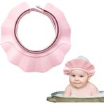 Xspring Bebek Duş Şapkası, Yumuşak Silikon Ayarlanabilir Banyo Şampuan Şapkası, Bebek ve Çocuklar İçin Duş Bone, Göz ve Kulak Koruma Özellikli, Pembe