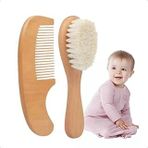 Xspring Bebek Saç Fırçası, 2 Parça Bebek Fırça Tarak Seti, Doğal Lotus Ahşap Yumuşak Keçi Kılı, Armut Ağacı Tarak, Yenidoğanlar Küçük Çocuklar Için, Konak Önleyici, Bebek Duşu Hediye Seti