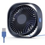 Xspring Masa vantilatörü, mini kişisel 3 hızlı taşınabilir masa fanı, 360° dönebilir sessiz USB masa fanı, güçlü rüzgar, ev ofis araç dış mekan kullanımı için (Lacivert)