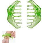 Xspring Masaj tarağı, 2'li set yeşim taşı yüz masaj aleti, guasha tarak, saç derisi ve tüm vücut masajı için, baş, yüz, boyun, sırt, el ve ayaklar için, Anneler Günü ve Sevgililer Günü hediyesi