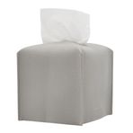 Xspring Modern PU Deri Peçete Kutusu Kapağı, Basit Düz Renk Tutucu Kare Peçete Çantası, Banyo, Ofis, Araba, Açık Çadır, Yemek Masası için İdeal, 13 x 13 x 13 cm, Gümüş