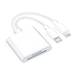 Xspring SD Kart Okuyucu iphone için, 4'ü 1 arada Kameralar MicroSD/TF için Çift Yuvalı SD Okuyucu, Kamera Bellek Kartı Okuyucu Adaptörü, Hızlı Aktarım, iPhone iPad, MacBook için Tak ve Çalıştır