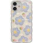 Xspring Telefon Kılıfı, Şeffaf Yumuşak TPU Kılıf, Mavi Yaban Mersini Çiçek Desenli, İle Uyumlu Telefon 12 Modeli, Kadınlar ve Kızlar İçin Şık Dalga Tasarım