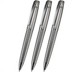 Xspring Tükenmez kalemler, 3'lü paket siyah kalemler, metal gövdeli toplu kalemler, öğrenciler, iş adamları, iş yeri profesyonelleri ve hostesler için, 1.0 mm orta uçlu kaliteli kalemler