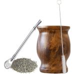 Xspring Yerba Mate Çay Bardağı, 230 Ml Paslanmaz Çelik Çift Duvarlı Kolay Yıkanabilir Ev Tipi Yalıtım Bardağı, Bombilla Pipetli ve Fırçalı Yerba Mate Bardak Seti, Yerba Mate Gevşek Yaprak İçme için