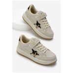 XStar Çocuk Unisex Bej Leopar Termo Taban Yıldız Detaylı Lastikli ve Cırtlı Ortopedi Spor Ayakkabı