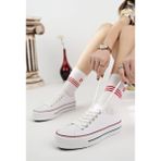 Xstreet Kalın Taban Kısa Unisex Keten Ayakkabı Spor Ayakkabı Günlük Sneakers - Beyaz
