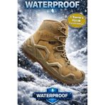 Xstreet Uzun Kar ve Su Geçirmez Garantili Taktik Bot Waterproff Erkek Bot - Taba