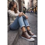 Xstreet Uzun Unisex Keten Ayakkabı Spor Ayakkabı Günlük Sneakers - Kahve