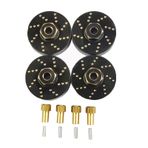 XSYGO 4 adet 13 g Pirinç Tekerlek Ağırlığı, 7 mm Tekerlek Altıgen Göbek, Eksenel SCX24 AXI90081 AXI00001 AXI0002 AXI0005 AXI0006 Yükseltmeler için Adaptör 1/24 RC Crawler Araba (Siyah)