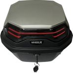XT08-SW 32 Litre Gümüş Beyaz Parlak Su Geçirmez ABS Motosiklet Arka Çanta Çift Kilitleme