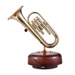 Xtahdge Trompet Müzik Kutusu Klasik Rüzgarlı Müzik Kutusu Dönen Müzik Kutusu Döner Taban Pirinç Nefesli Enstrüman Minyatür Replika Artware Noel Doğum Günü Hediyesi Sevgililer Günü Anneler Günü Babala