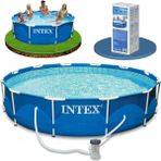 Xtoys Intex 282001 Prefabrik Aile Havuzu 305X76CM 220V Temizleme Filtreli - Bebek Mavisi - yok