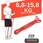 XTR Fitness Powerband Kırmızı Direnç Lastiği ve Egzersiz Bandı Hafif Sertlik 6,8-15,8 kg