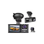 XTRIKE ME Araç İçi Kamera 3 Kameralı Geniş Açı 1080p Gece Görüşlü Ön-İç-Dış Arka Araç Kamerası