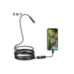 XTRIKE ME USB ENDOSKOP YILAN KAMERA 2 Mt. SERT KABLO 3in1(USB+Micro+TYPE-C) ANDROİD IŞIKLI 5,5mm