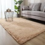 XUEDNGM 90 x 160 cm Peluş Oturma Odası Halısı, Yumuşak Yıkanabilir Kaymaz Halı, Oturma Odası için Uzun Tüylü Halı, Deve Rengi, Rahat Ev Dekoru için Mükemmel