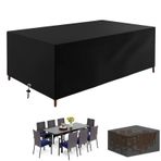 XUEDNGM Açık Bahçe Masa Örtüsü 304 x 266 x 120 cm, 420D Oxford Kumaş, Toz Geçirmez, Yırtılmaz Dayanıklı Bahçe Masa Örtüsü Bahçe Mobilya Örtüleri, Siyah