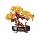 XUJUAN-0227 Citrin ağacı süslemeleri for el árbol de la Fortuna: masa dekorasyonu için zenginlik ve refah çekmek için eve Yapay ağaçlar (siyah)